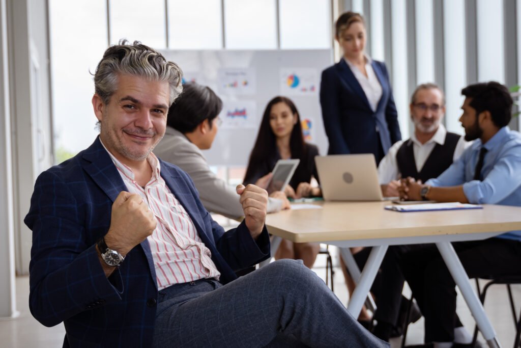 Group of multiethnic businessmen Get together for a brainstorming meeting to move the business forward.