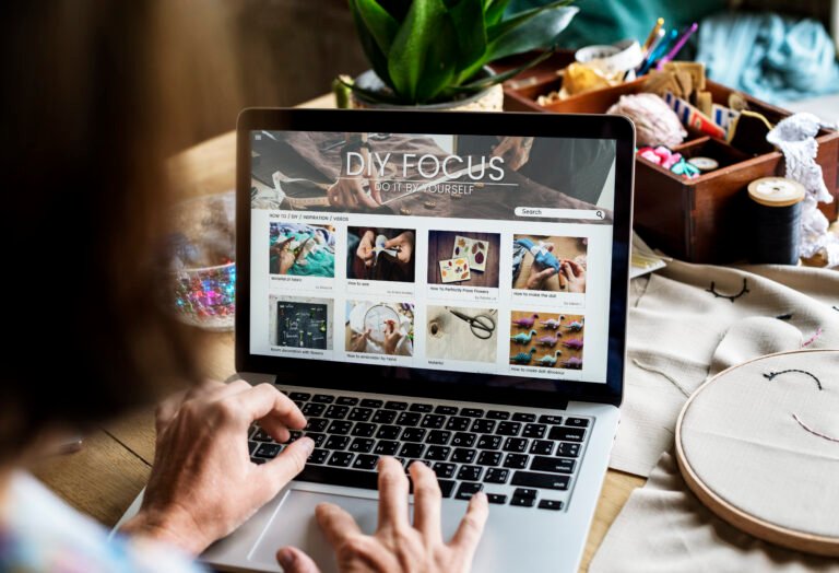 Woman designing a custom realtor website