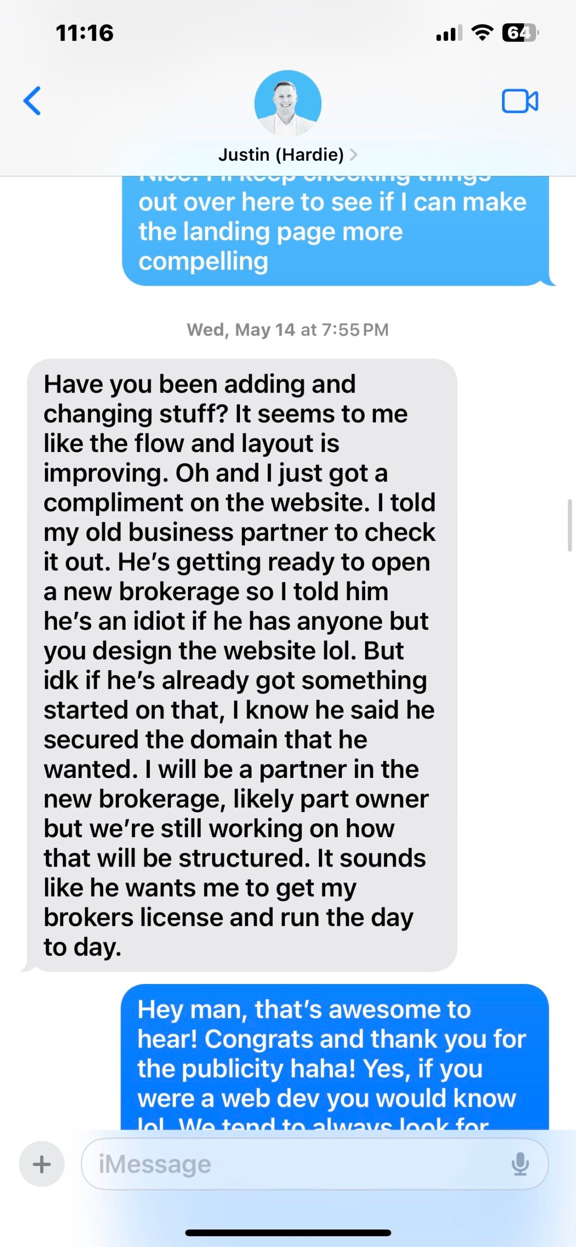 Agent text about new seller leads coming in