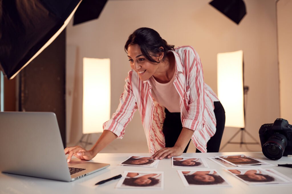 woman optimizing a landing page for a real estate agent