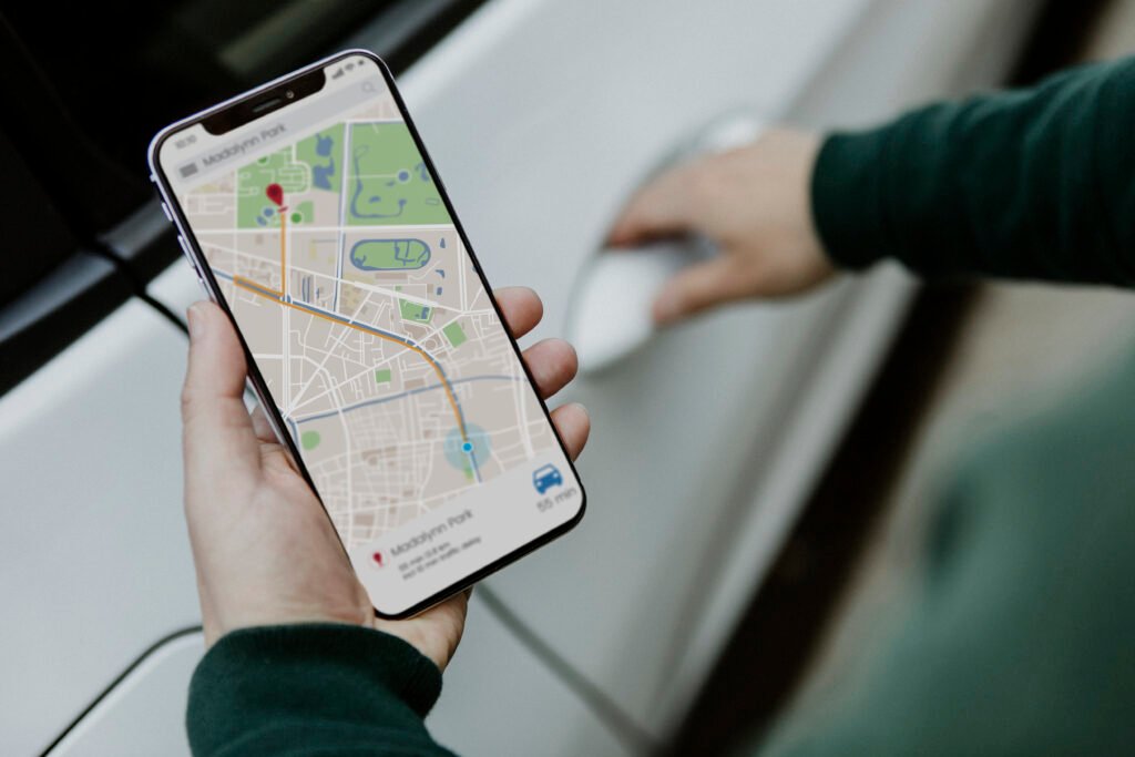 Man looking at a map on his smartphone for a realtor near him