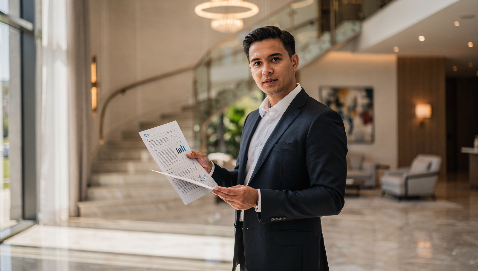 realtor recommending what home improvements should be done to a house to a couple outside their house