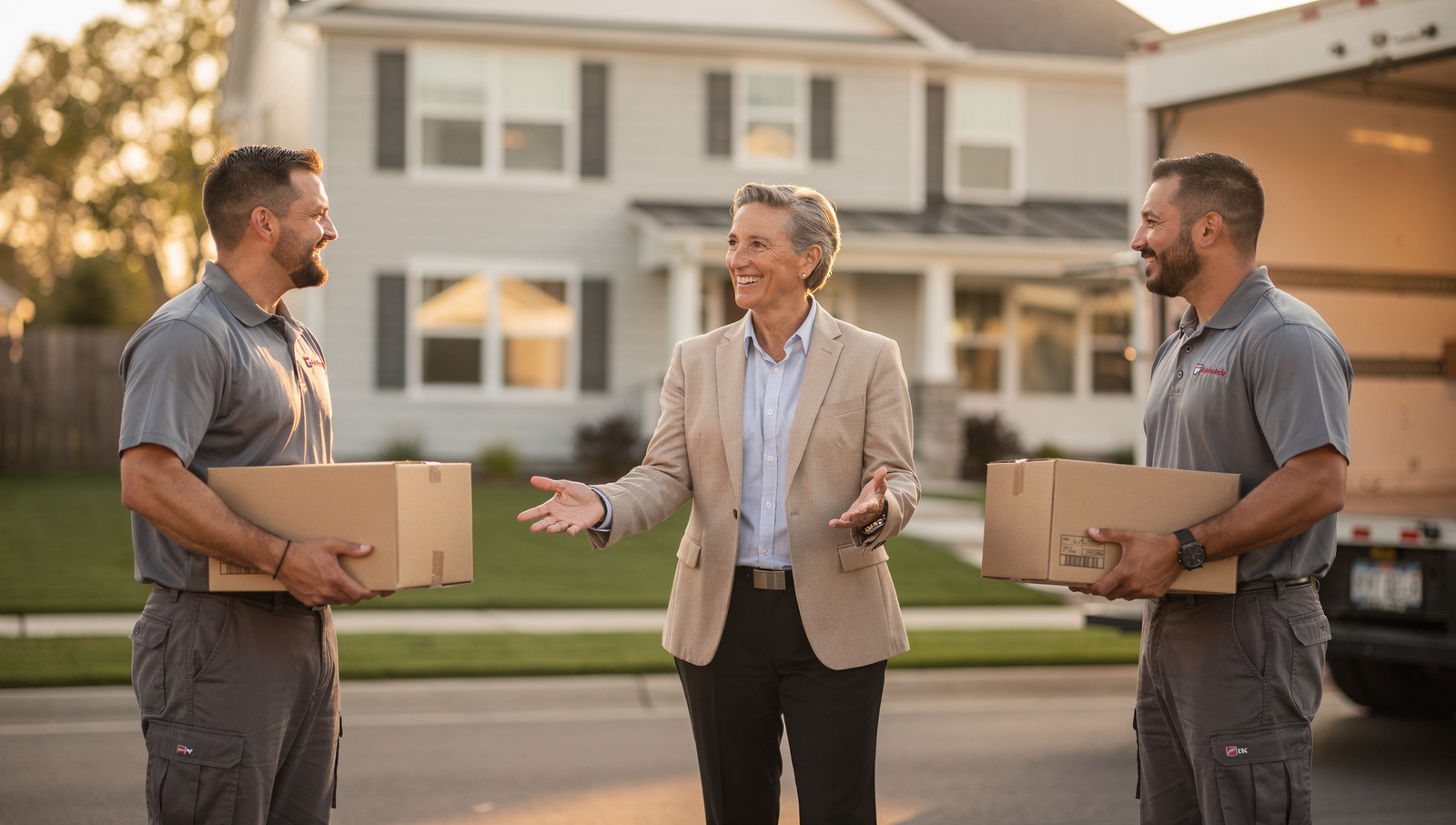 a realtor talking to movers and building relationships