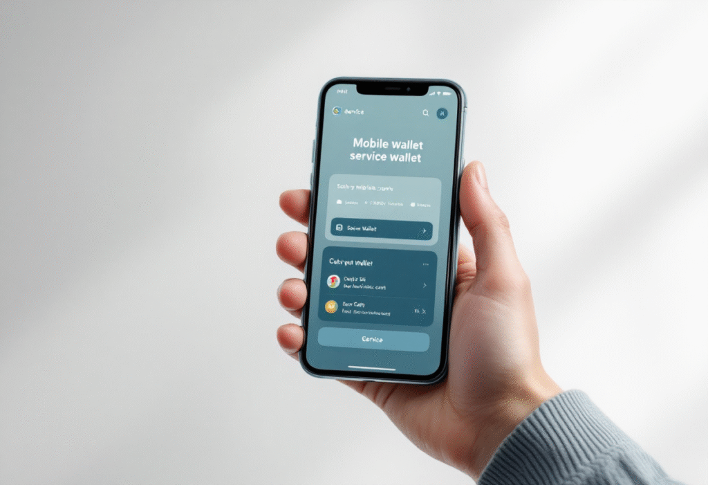 Customer using mobile wallet to pay on a small business website