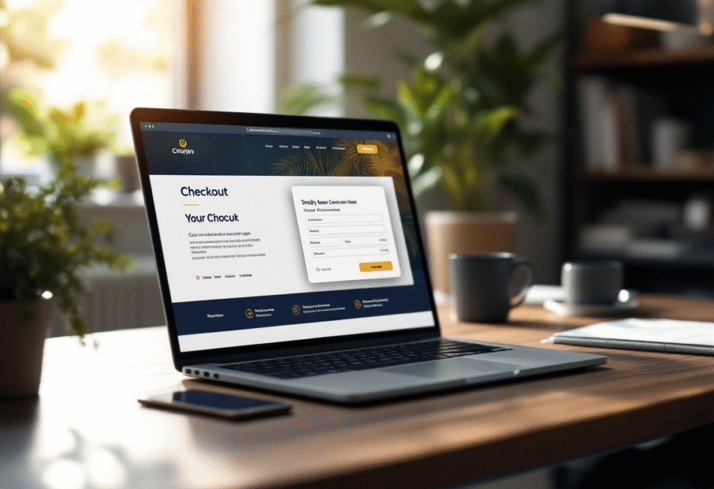 Small business website checkout page accepting online card payments