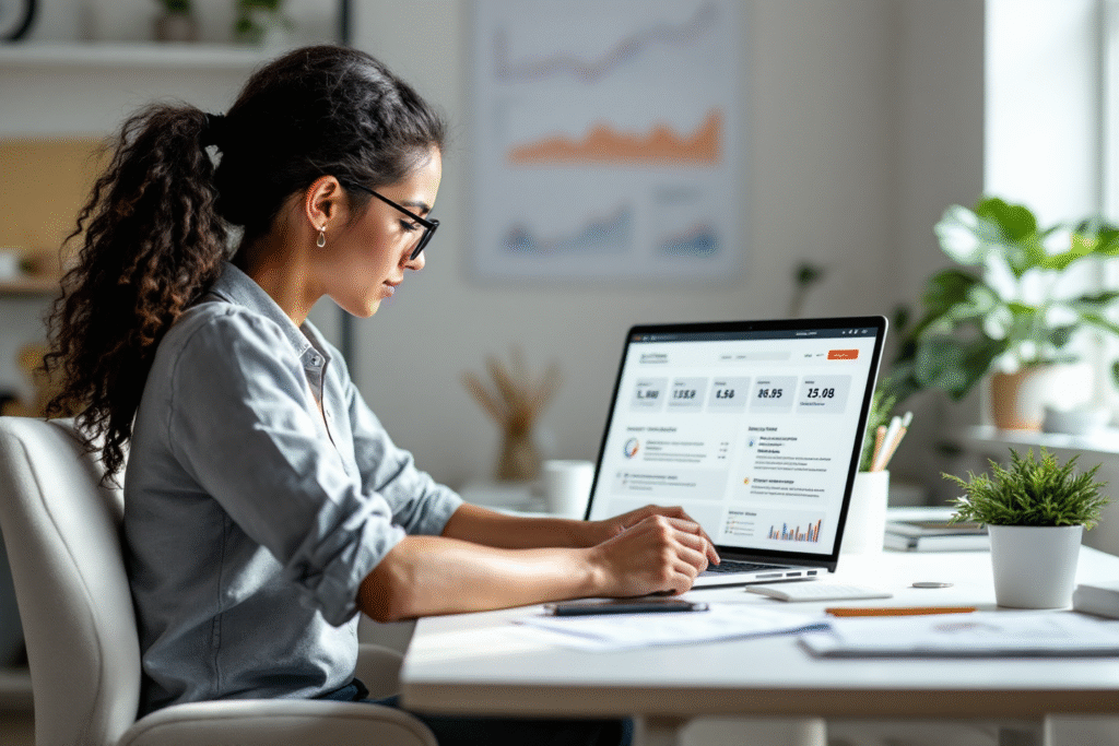 Small business owner planning a strategic website layout to increase leads