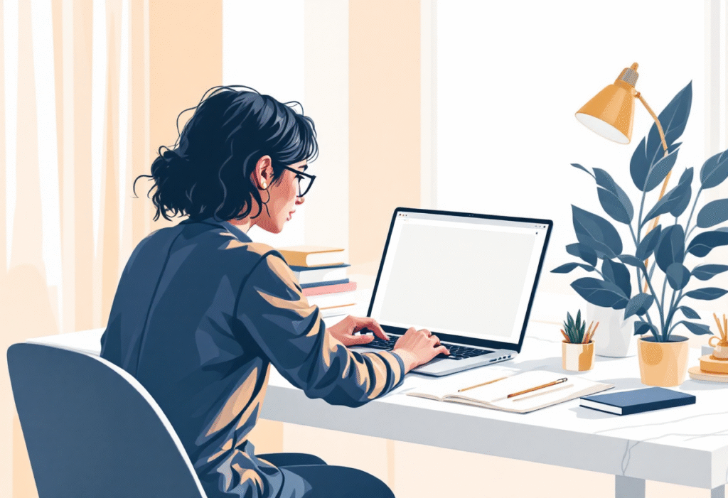 small business owner blogging on her website to attract more local leads