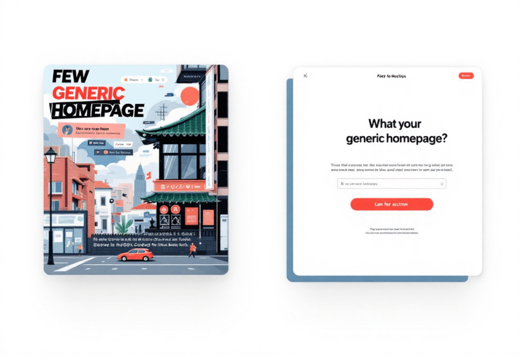 Comparison of traffic sent to a home page versus a focused landing page