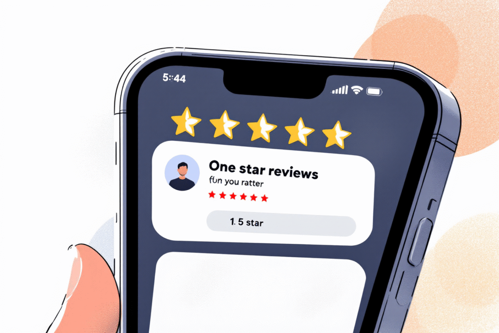 Negative review on a phone being updated to a five star rating.