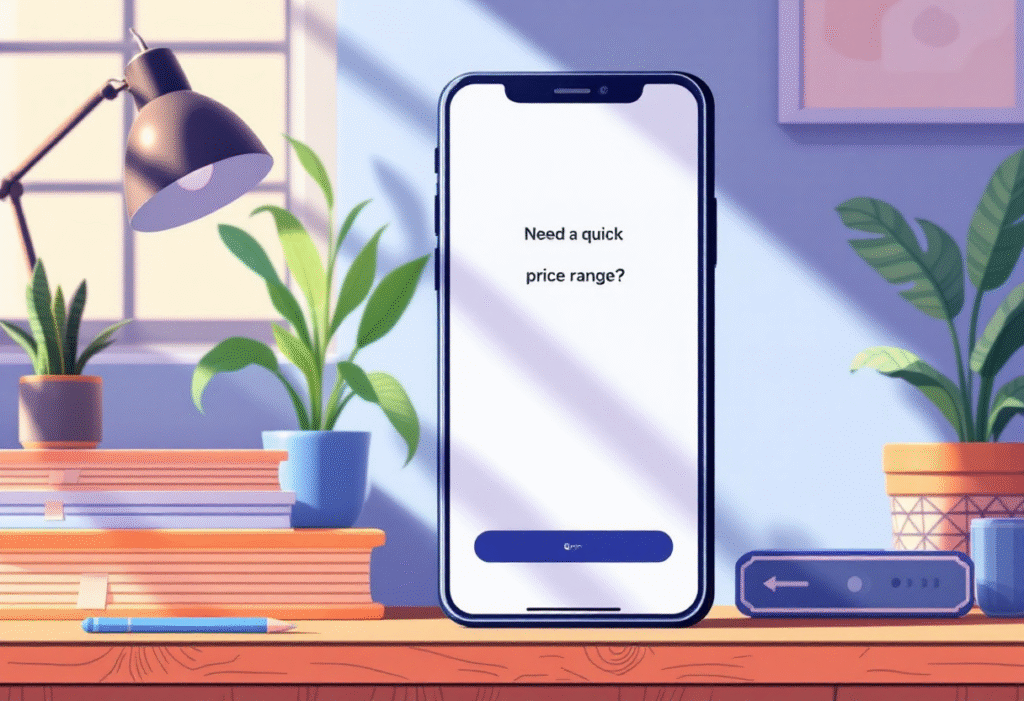 mobile live chat on phone on luxury local business website