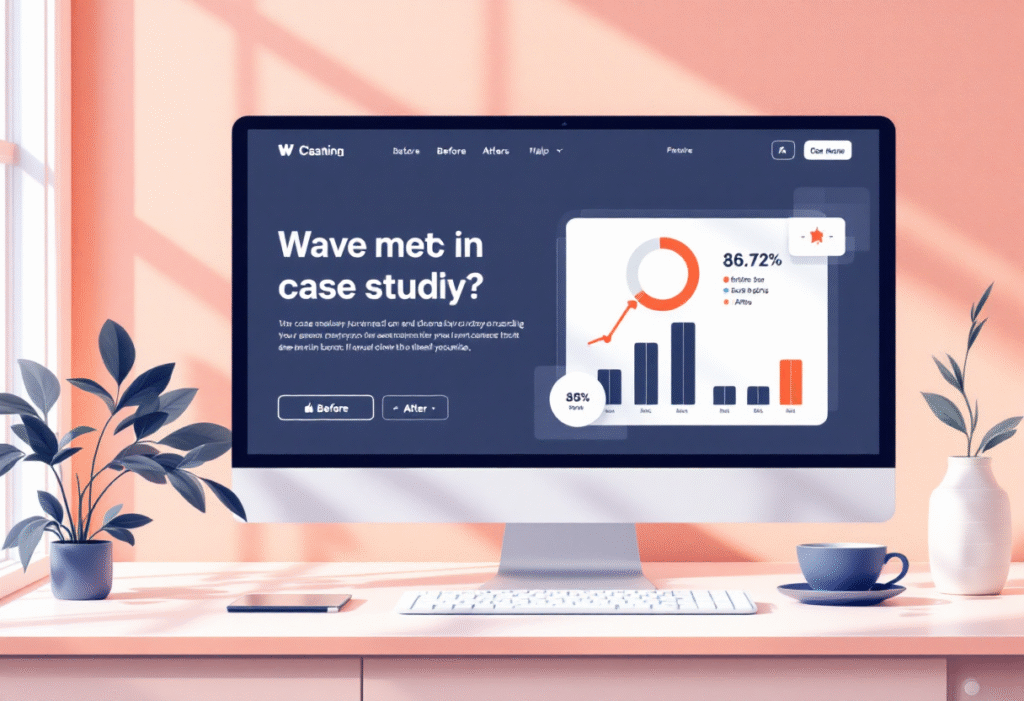 Case study card on a clean small business website showing before and after results