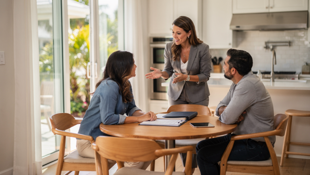 realtor negotiating with clients to get them the best deal