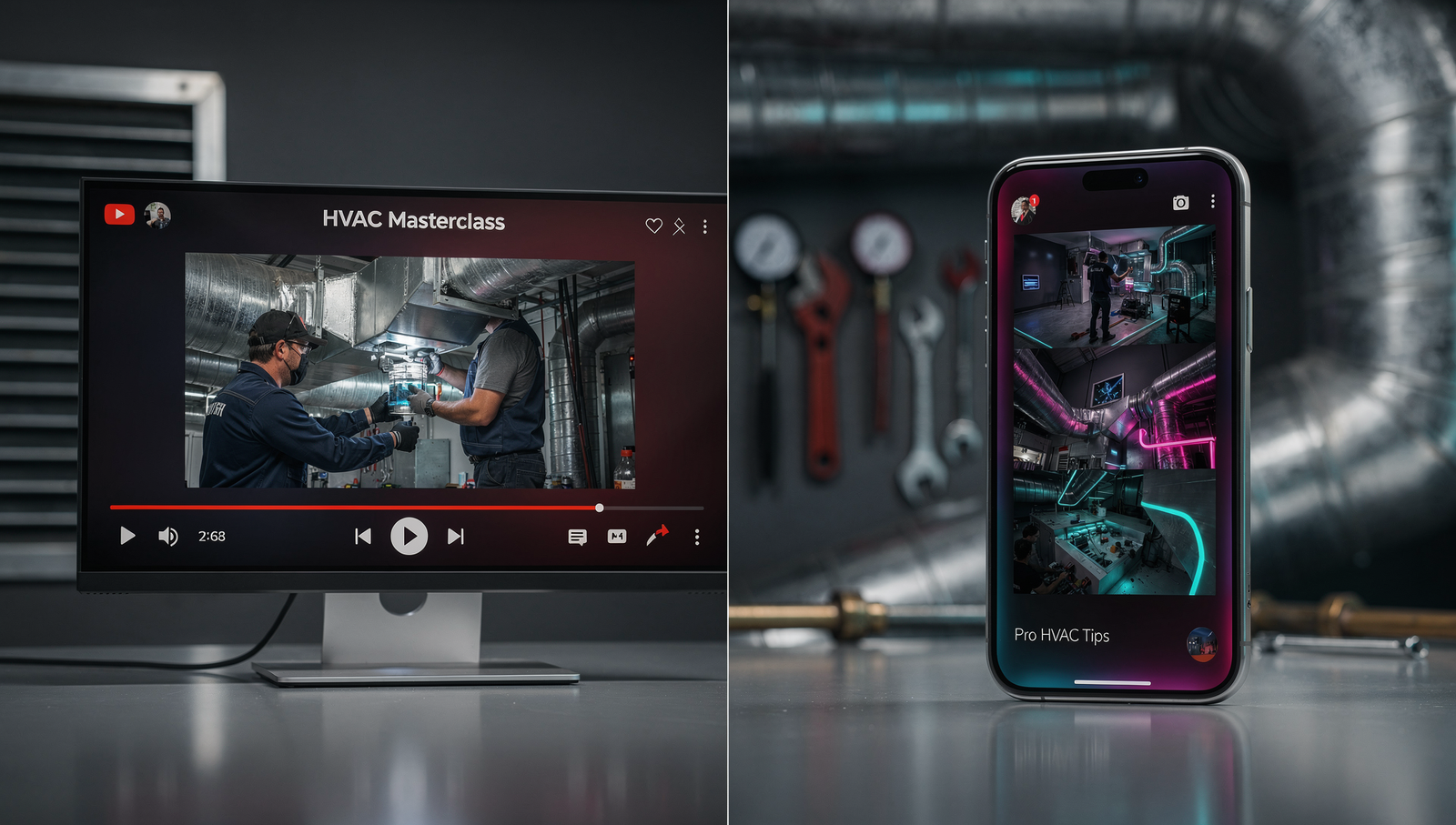 ouTube and TikTok video strategy for an HVAC business