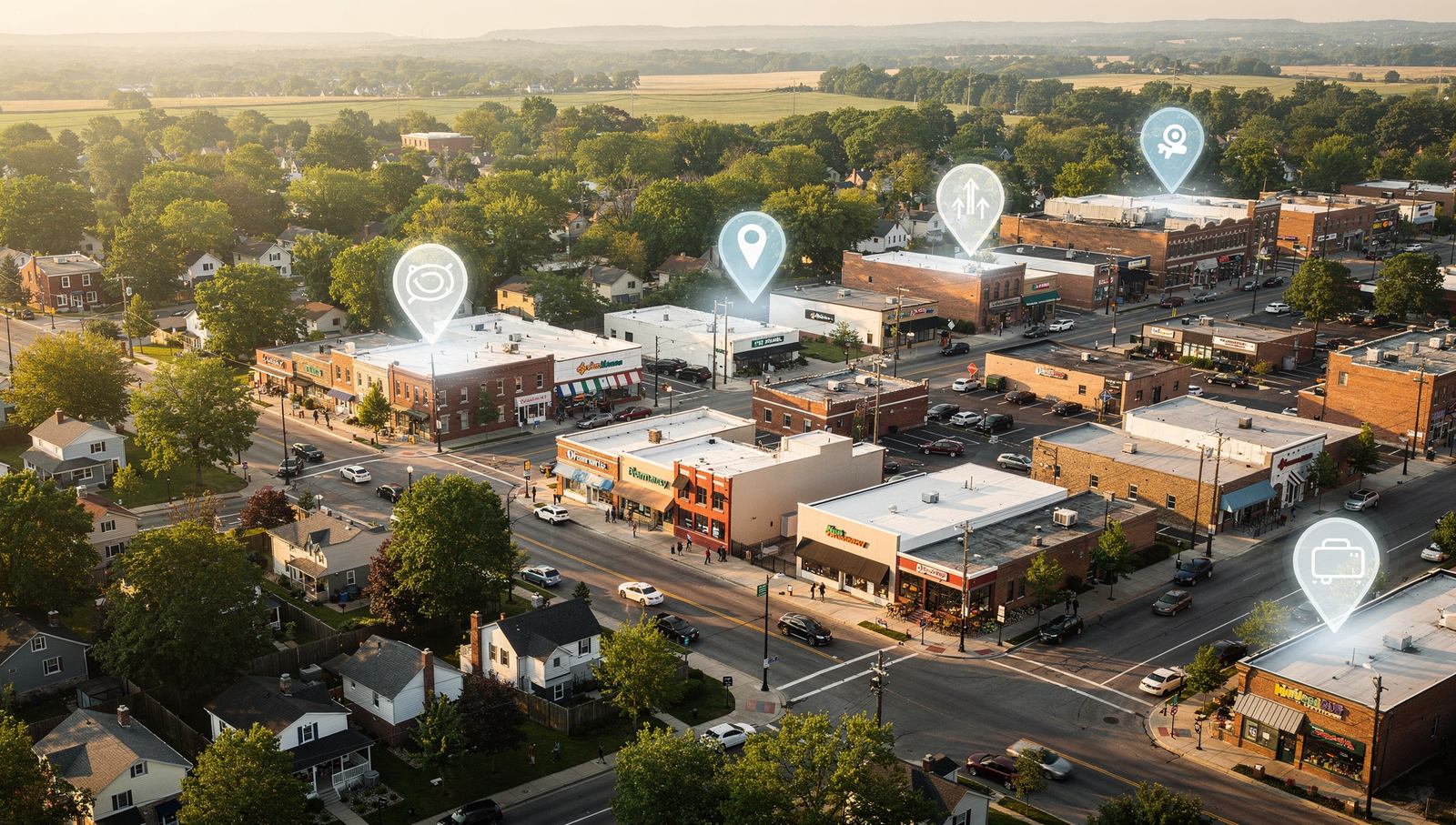 Local service area map concept for an electrician business