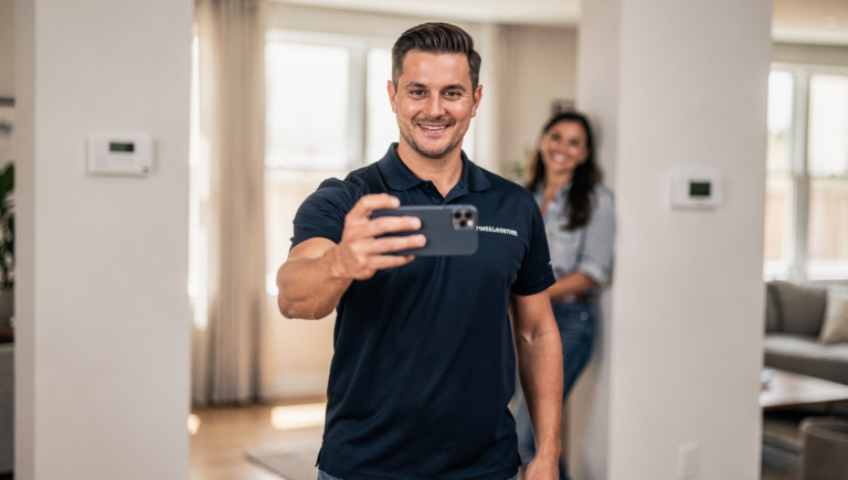 HVAC tech creating Instagram content that builds homeowner trust
