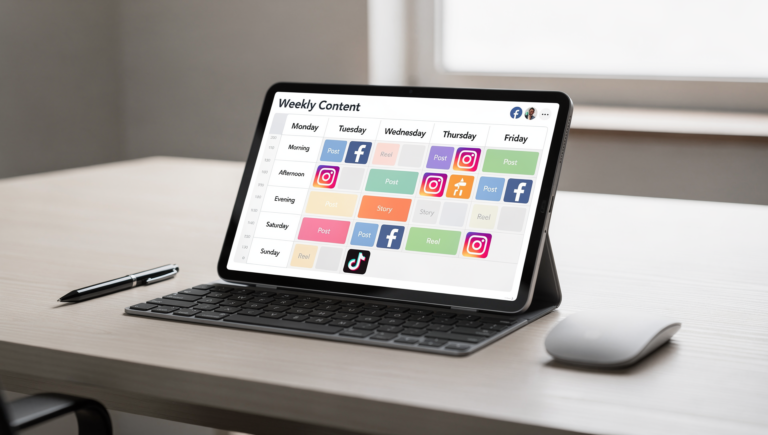 Weekly social media posting schedule for an HVAC company
