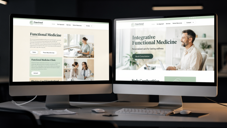 Functional medicine website consulting before and after redesign