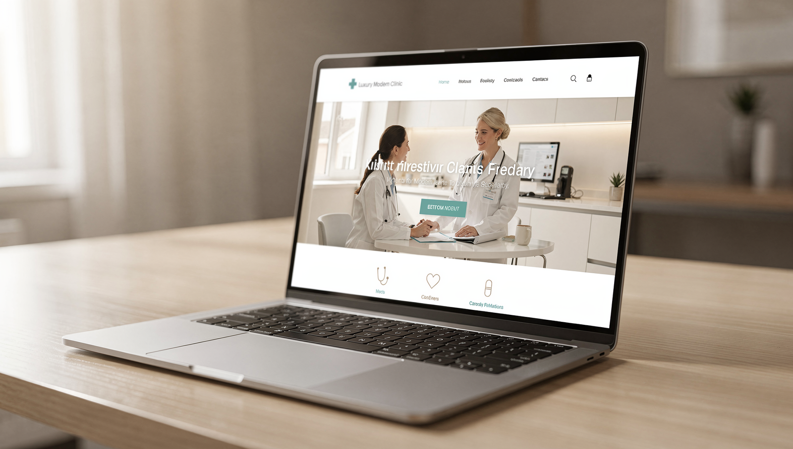 Luxury functional medicine website on a laptop with clean modern design