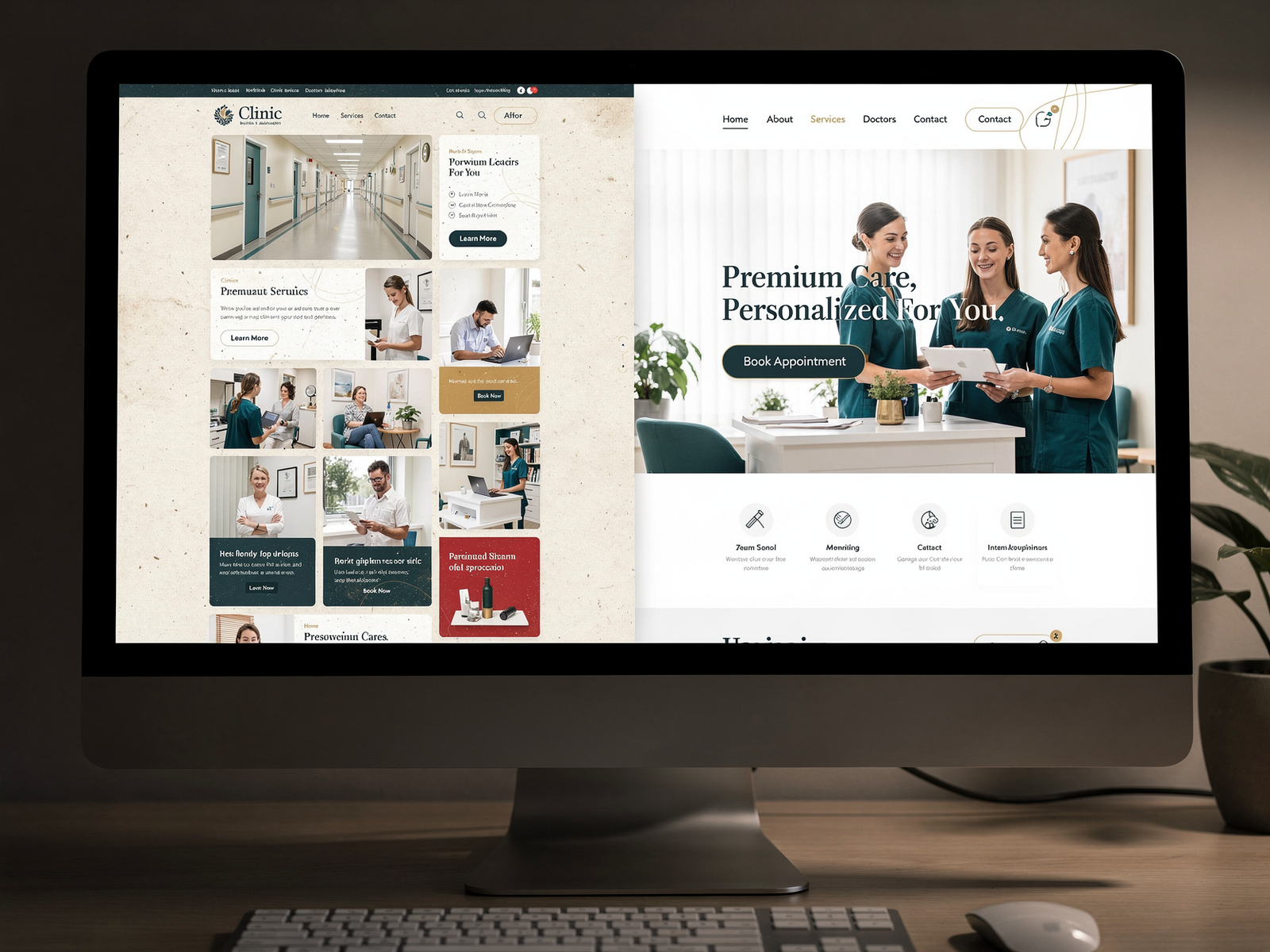 Before and after redesign of a functional medicine clinic website