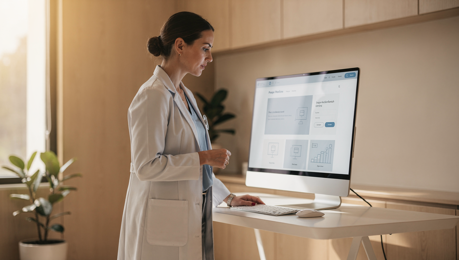 Holistic doctor using a professional website to attract new patients