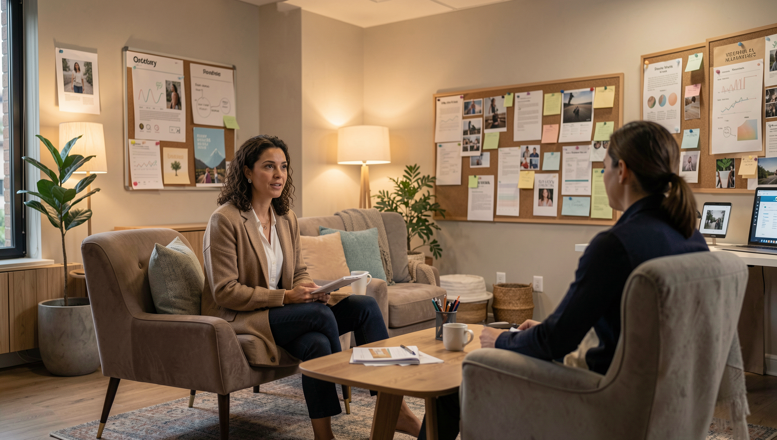 Health coach using branded social media marketing to attract new wellness clients