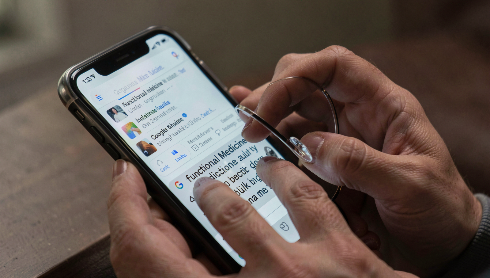 Patient searching for a functional medicine provider on Google