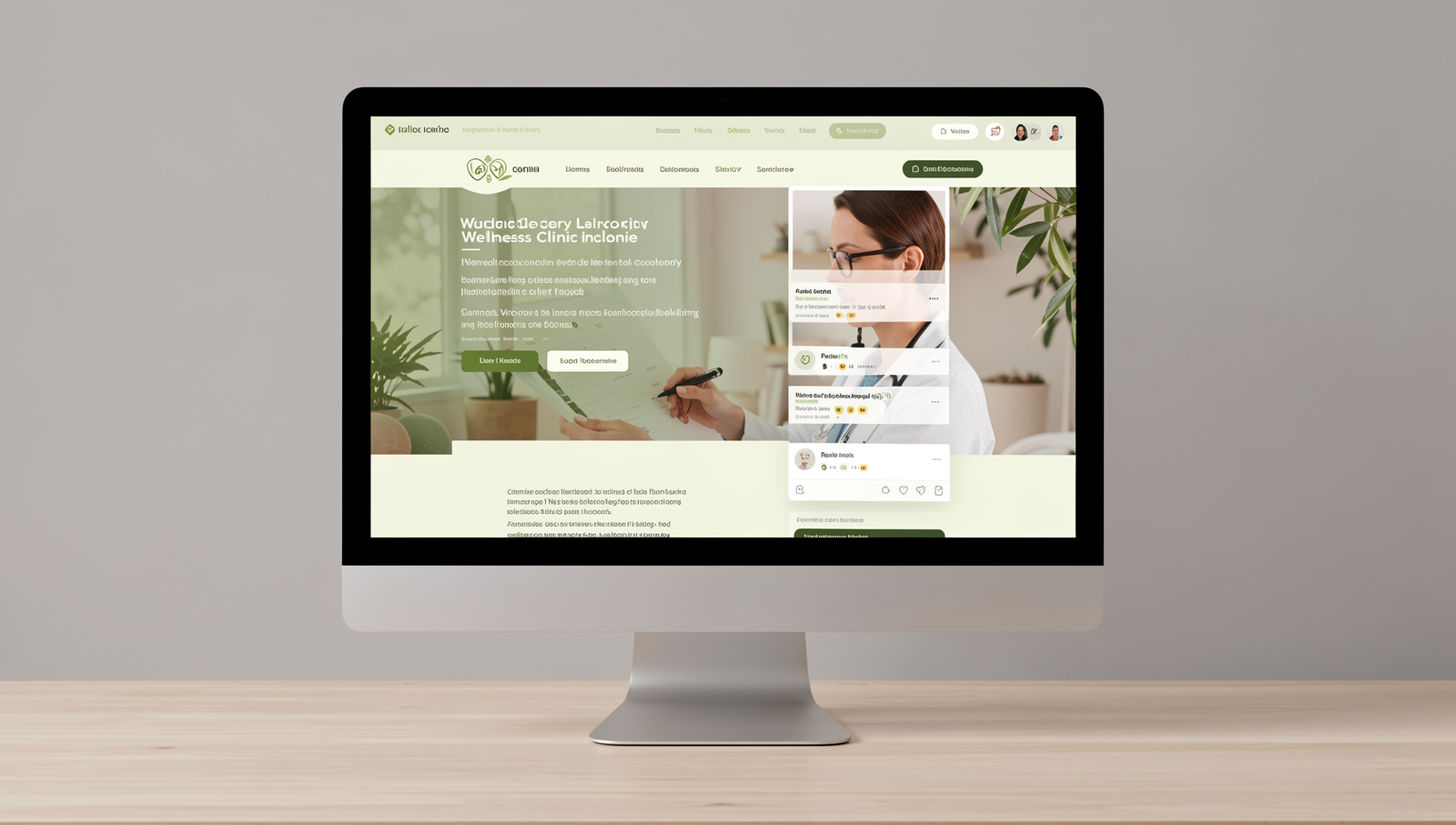 Functional medicine doctor reviewing SEO website growth on a luxury clinic dashboard