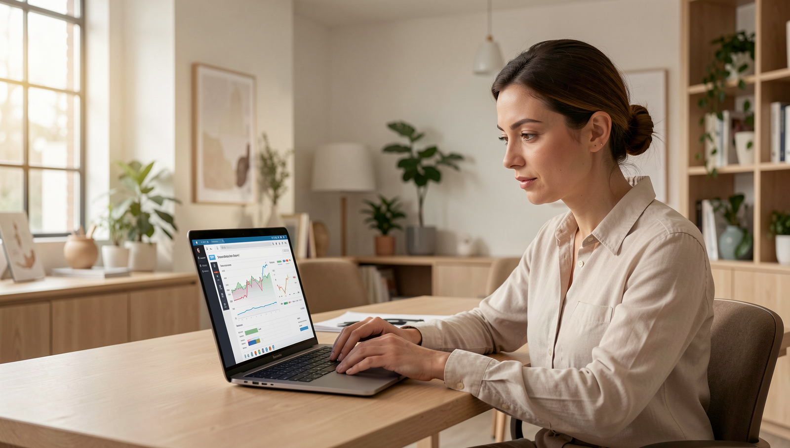 Functional medicine doctor checking SEO marketing results online