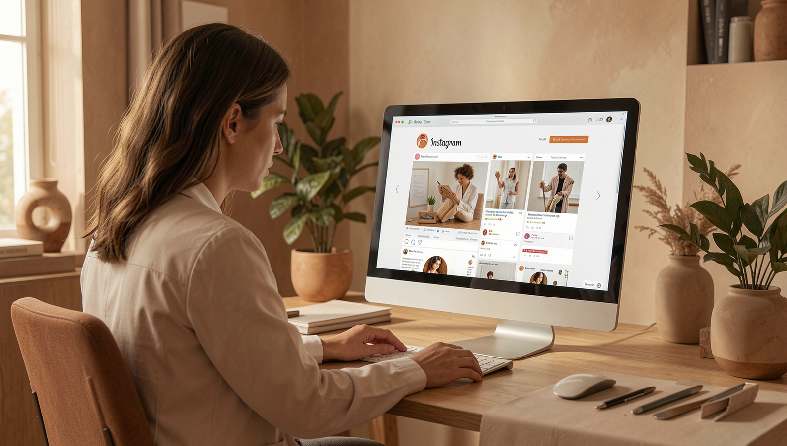 Holistic doctor planning Instagram marketing content for practice growth