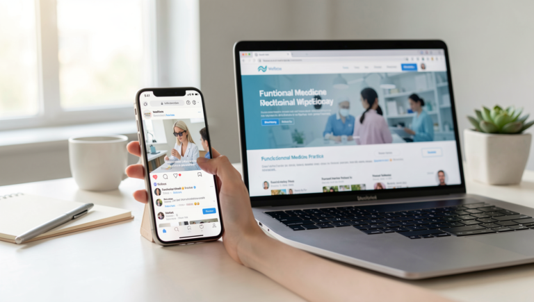 Functional medicine social media and website branding working together