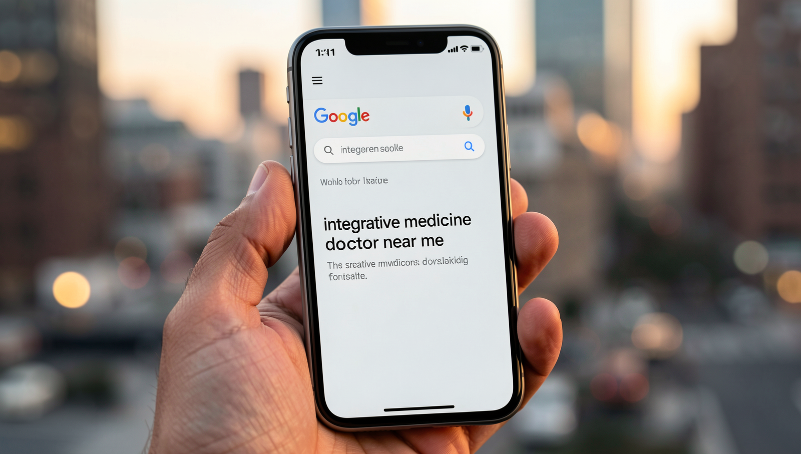 Patient searching for an integrative medicine doctor near them