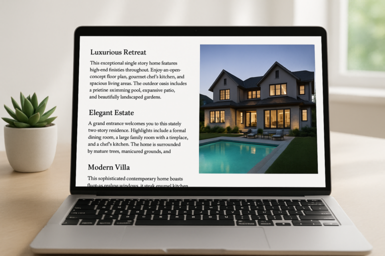 AI listing description generator for realtors
